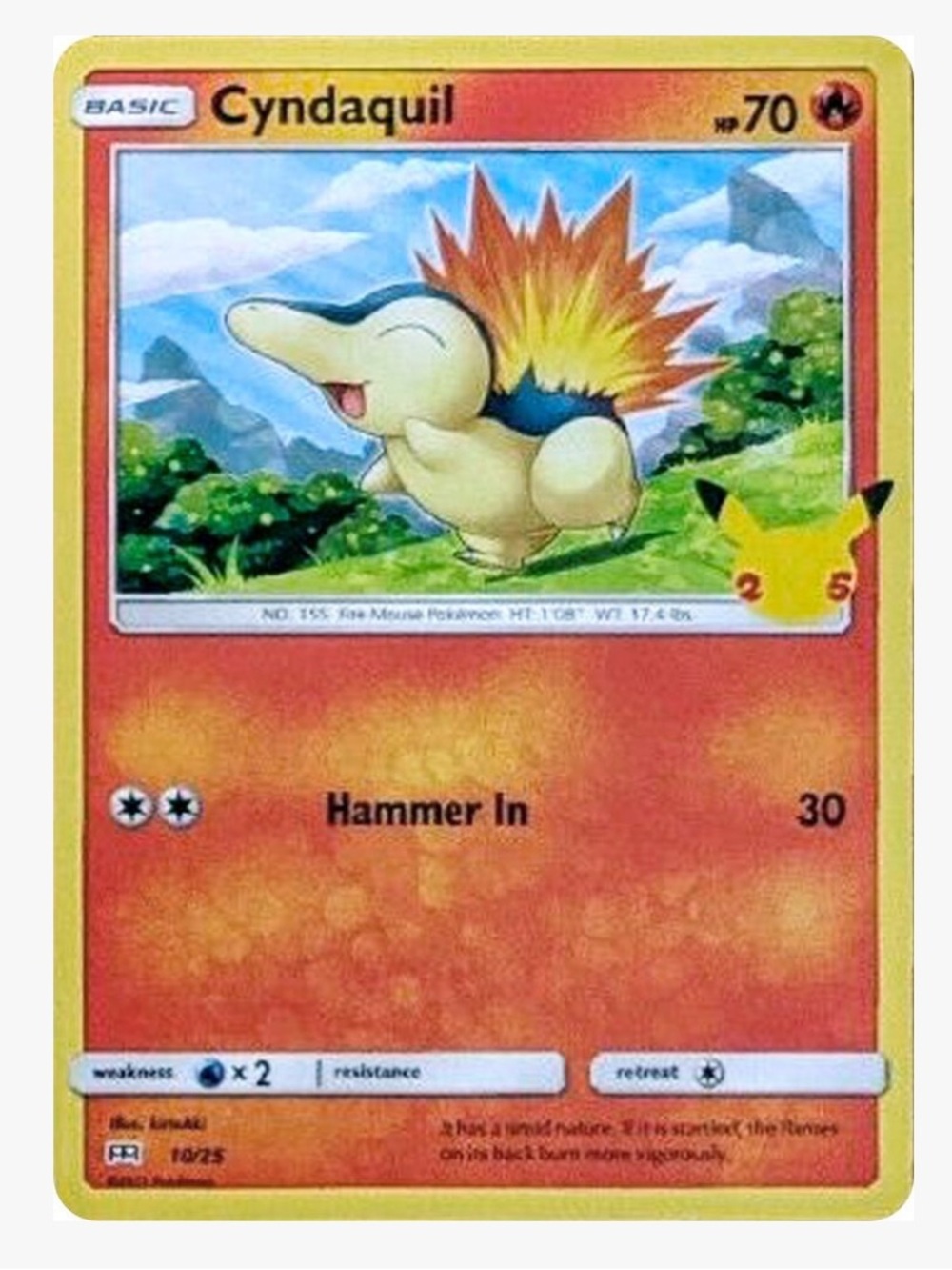 Cyndaquil McDonald's 25th Anniversary Promos Pokemon Trading Card